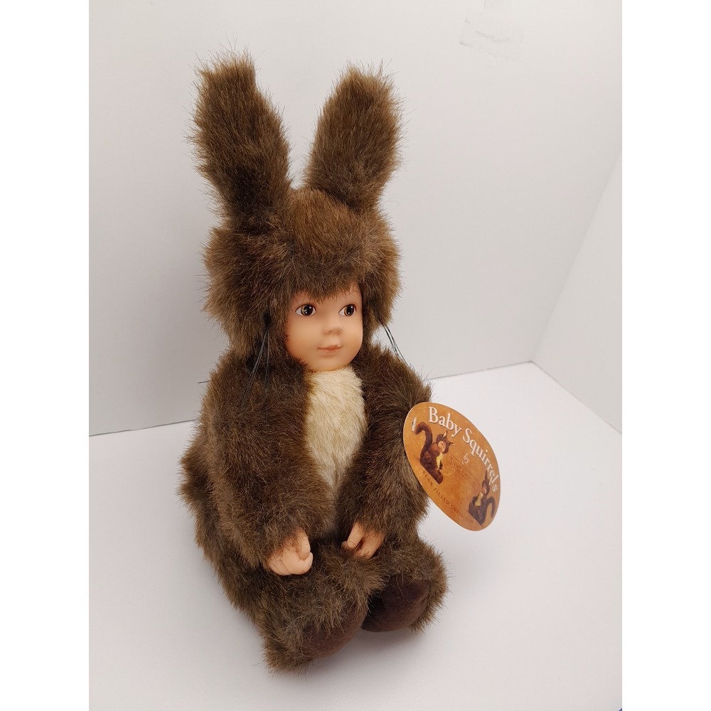 Vintage Anne Geddes Baby Squirrels Plush Doll 1998‎ WITH TAGS 10 inch - Picture 4 of 8